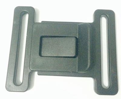 China 60MM Width Durable Black Color Plastic Release Buckle With Pressed Button Buckle for sale