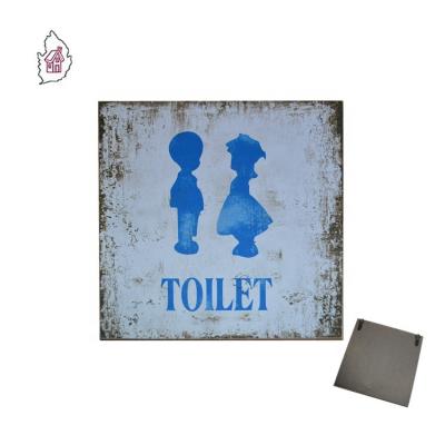 China Antique Cute Europe MDF Bathroom Toilet Door Sign for sale