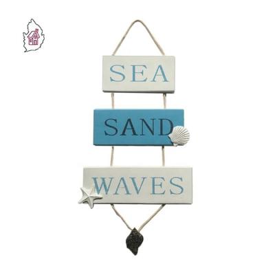 China Europe Distressed Decorative Nautical Look Pallet Slat Beach Sign Board Decor for sale