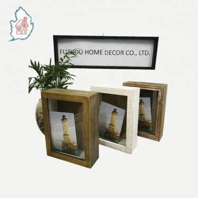 China Fashionable Multi Distressed Colors Deep File Shade Antique Wood Box Frame for sale