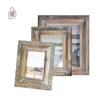 China Engraved Wooden Frame Mount A4 A3 Large Photo Frames Set for sale