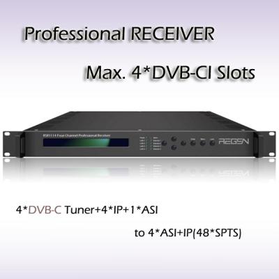 China RSR1114 IPTV System Gateway Four-Channel DVB-T2 TO ASI&IP Professional Receiver IRD Digital tv headend for sale