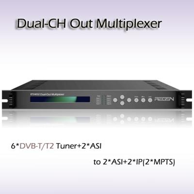 China RTS4002 DVB Dual-Channel Out Multiplexer/ 6-Channel professional receiver DVB-S2 tuner input for sale