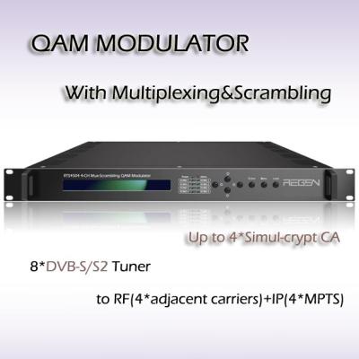 China 8*DVB-S/S2 to DVB-C TransModulator 4*DVB-C RF Modulation output Support Multiplexing and scrambling for sale