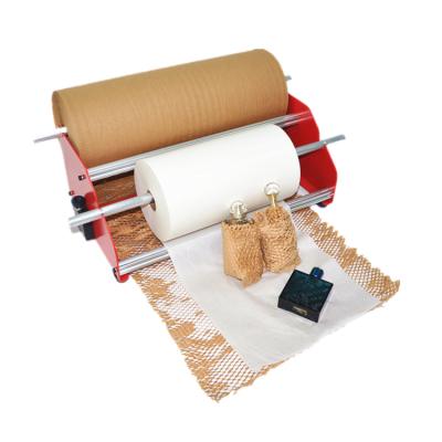 China Easy Installation and Simple Operation Hysen RTS High Quality Manual Produced Wrap Dispenser Double Honeycomb Kraft Paper Spool Dispenser for sale