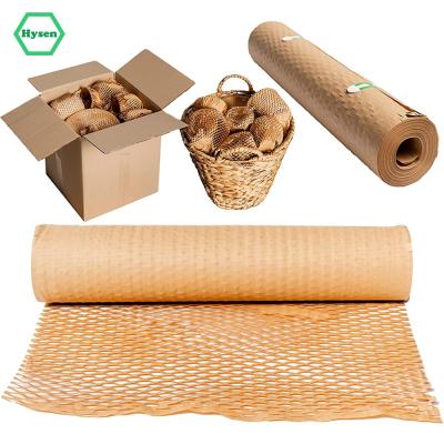 China Hysen Storage Wrapping Paper 30cm*2m Wooden Color Honeycomb Wrappers Alternative Plastic Material Biodegradable/Convenient Fragile Biodegradable Paper for sale