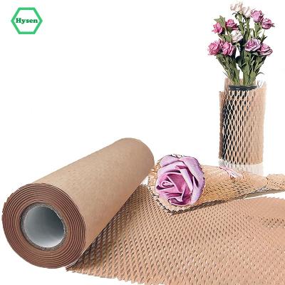 China Biodegradable Wooden Color Storage Flower Wrapping Paper Nonwoven Environmentally Friendly Nonwoven Honeycomb/Hysen Dresser 38cm*3m for sale