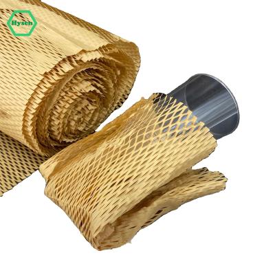 China Best Quality 38cm*10m Biodegradable Wood Wrapping Materials / Storage Hysen Color Rising Dressers Wrapping Honeycomb Folding Glass Paper for sale