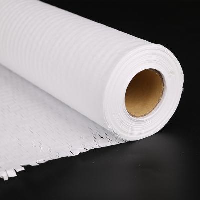 China Hysen RTS 38cm*200m Eco Gift White Color Biodegradable / Dresser Tissue Storage Wrapping Paper For Kids Toys Honeycomb Cushioning Wrapping Paper for sale