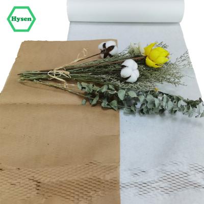 China Tide 30cm*50cm Biodegradable/Commodity White Color Hysen Storage Compostable Paper For Wrapping Flowers Decorative Honeycomb Cushioning Wrapping Paper for sale