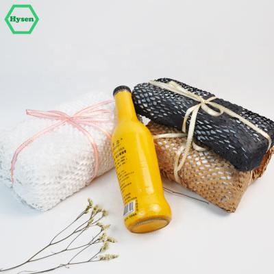 China Sale 38cm*1m White Color Eco-friendly Gift Paper Roll Hysen Biodegradable / Convenient Storage For Vacuum Cup Honeycomb Wrapping Net Paper for sale