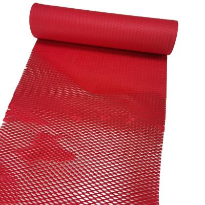 China Perforated-Hysen Recyclable Color 50cm*20m Red Viable Wrapping For Gift Packing Envelope Honeycomb Kraft Paper Cushion Wrapping for sale