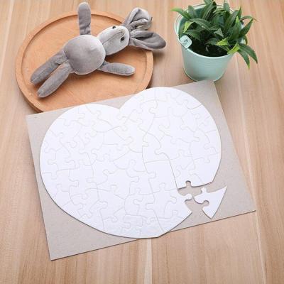 China Wholesale Custom Jigsaw Puzzle Eco-Friendly Sublimation Heart Shape DIY Puzzle Blank Jigsaw Puzzle for sale