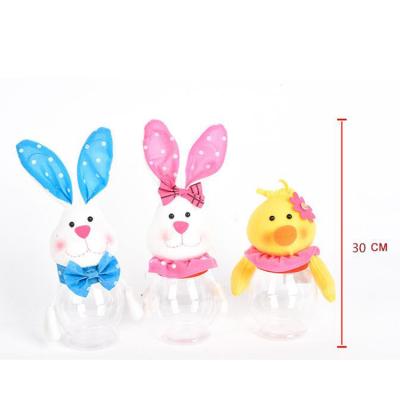 China Bunny Plastic Easter Candy Jar Duck Rabbite Gift Container Storage popular hot sale Bunny Plastic Easter Candy Jar for sale