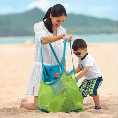 China Summer Kids Toy Storage Bag Reusable Large Capacity Outdoor Foldable Portable Organizer Beach Mesh Bag Viable for sale