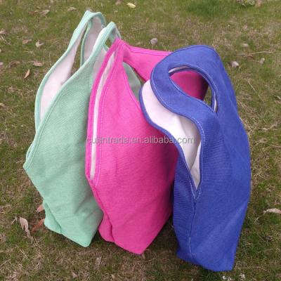 China Shopping Tote Bag Wholesale Stored Jute Monogrammed Lady Shopping Bags Summer Beach Bag for sale