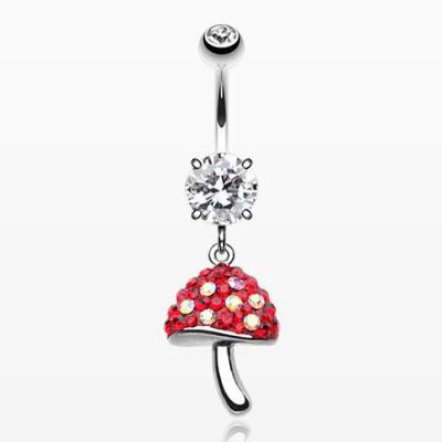 China Casual/Sporty Belly Button Ring Dangle Navel Mushroom Ring for sale