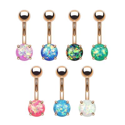 China Rose Gold Opal Belly Ring casual/sporty for sale