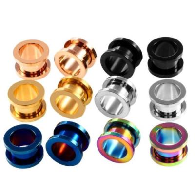 China Stainless Steel Screw Ear Plugs And Steel Tunnel Flesh Earring Gauges for sale