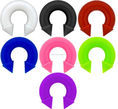 China Silicone Silicone Horseshoes With Spikes Ear Plugs CBR Body Jewelry for sale