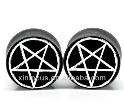 China Stay White Acrylic Gold Pentagram Ear Plugs Magnetic Ear Plugs Ear Plugs Earrings for sale