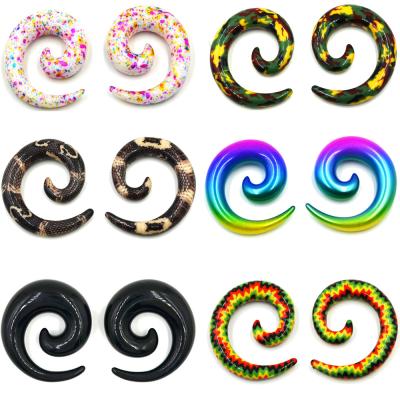 China Acrylic Acrylic Pattern Printing Ear Spiral Candlestick Jewelry for sale