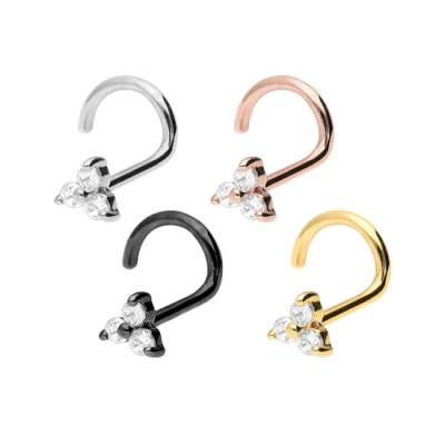 China Casual/Sporty Crystals Flower Nose Stud Ring for sale