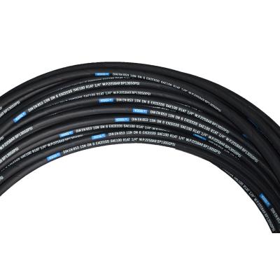 China Water Resistant 100 R1at Hydraulic Fire Oil Air Braid Hose YUKEN 601 Rubber Hydraulic Hose for sale