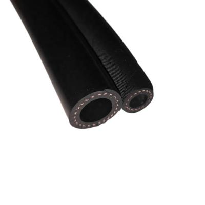 China YUKEN R6 SAE 100 Oil Resistant R6 Textile Braided Flexible Hydraulic Hose Black Rubber Rubber Covered Hydraulic Hose for sale