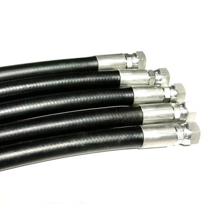 China Parker Hydraulic Hose Assembly With Oil Heavy Duty Fitting, SAE 1002RAT Rubber Hose for sale