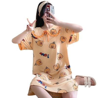 China New Summer Milk Mine Silk Cartoon QUICK DRY Long Pajamas Loose Thin Home Clothes for sale