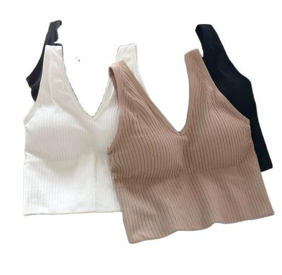 China Four QUICK DRY Monsoon Beauty V-neck Back Halter Belt Vest Women With Chest Protector Without Underwire Sports Women Chest Wrap for sale