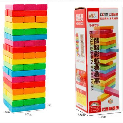 China Construction Toy KIDS TABLE TOP SIZE COLORFUL WOODEN BLOCKS SQUADING BLOCKS ROLLING TABLE FOR INDOOR FUN for sale