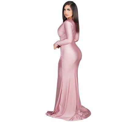 China The other fishtail slit dress of new 2023 summer banquet party V-neck elegant dress for sale