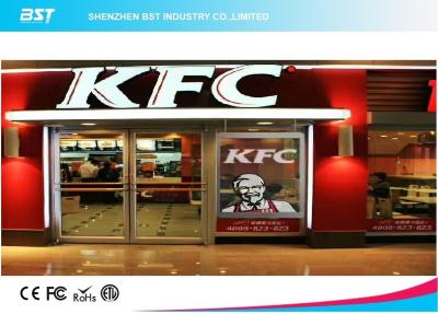 China P5mm Transparent LED Screen Display , Flexible glass advertising led screen diffrerent shape for sale