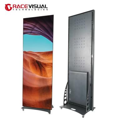 China 3840hz High Refresh Rate Light Weight Indoor Full Color LED Poster Screen 48kg/piece With Wheels Totem for sale