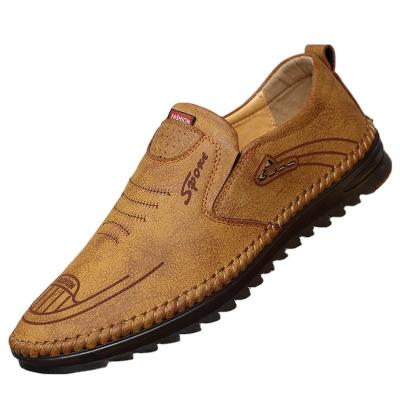 China Durable Non-slip Genuine Leather Fleece Breathable Spring And Summer Men's Casual Loafer Shoes for sale