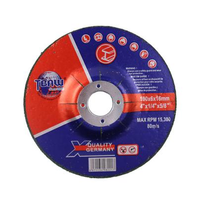 China 100X6X16mm Metal Abrasive Grinding Wheel Aluminum Depressed Center Porcelain Grinding Wheel for sale