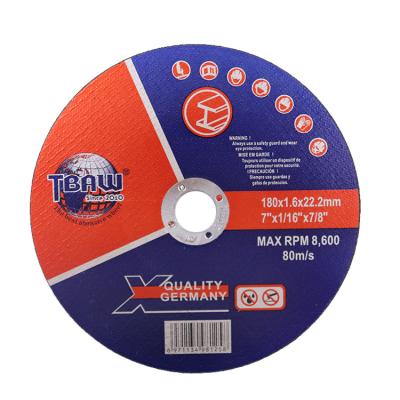 China Metal/Stainless Steel/Suppliers 180x1.6x22.2mm Hard Steel Abrasive Tools Cutting Disc Cutting Wheel 7 Inch Cutting Wheel for sale