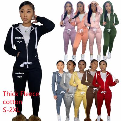 China New Arrivals New Arrivals 2 Piece Set Sport Fashion Casual Solid Zipper Long Sleeve Sweatsuit QUICK DRY Long Worked Tracksuit Jogger Sets for sale