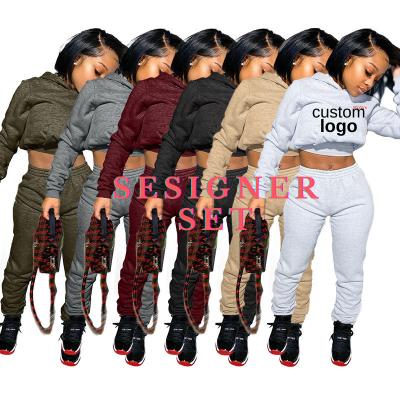 China QUICK DRY Custom Women's Clothing Two Piece Pants Logo Set Long Sleeve Hoodie With Jogger Woman Plus Size Women's Sets for sale