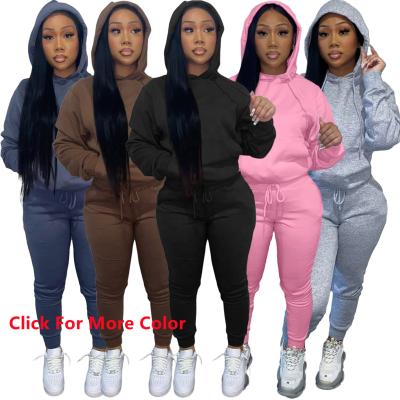 China Wholesale QUICK DRY Autumn 2022 Winter Women's Clothing Women's Clothing 2 Piece Hoodie Set Jogger Sweatsuit Sweatpants And Hoodie Set for sale