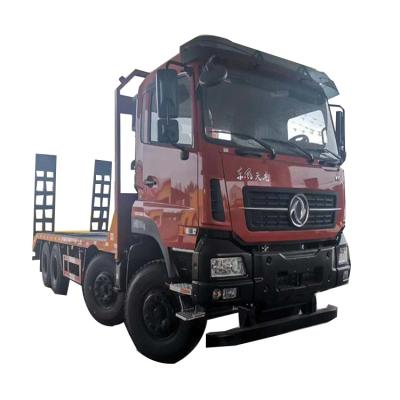 China flatbed excavator transport truck with scale dongfeng cummins 12 wheels truck 11200mmX2500mmX3600mm for sale