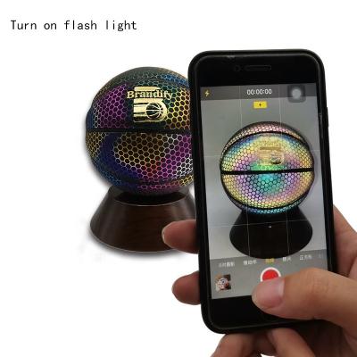 China Reflective Toy Holographic Mini Basketball Ball will glow in the dark on the phone ready to ship for sale