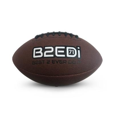 China Outdoor Sports Field Custom Emboss Print Logo Size 9 Official Compound Leather American Football for sale