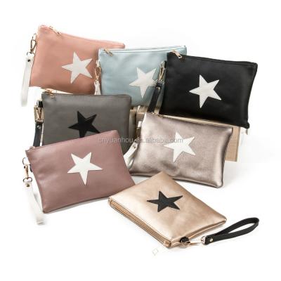 China Designer Women Day Clutches Clutch Star Design Envelope Ladies Evening Bag Brand Bag Soft Leather Handbags for sale