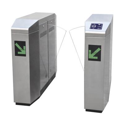 China Security Office Door Access Control Card Flap Turnstile Flap Barrier Acrylic Glass Optical Door for sale