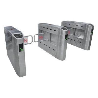 China SUS304 Stainless Steel Security Entrance Access Control QR Card Reader Reader Swing Barrier Gate for sale