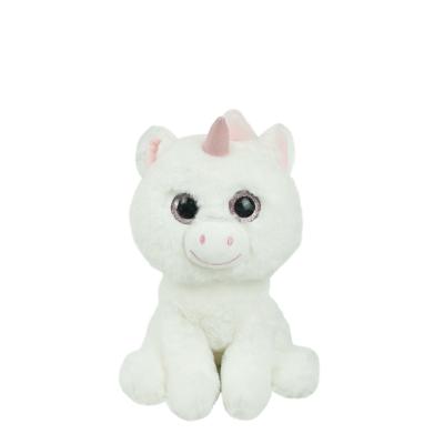 China Cute Animal Soft Toys/Gifts Promotional Custom Soft White Unicorn With Big Eyes Plush Toy for sale