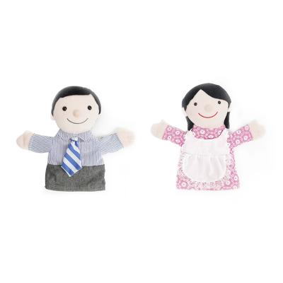 China Custom high quality soft toys/gifts pp cotton fabric plush pink, blue hand puppets for sale